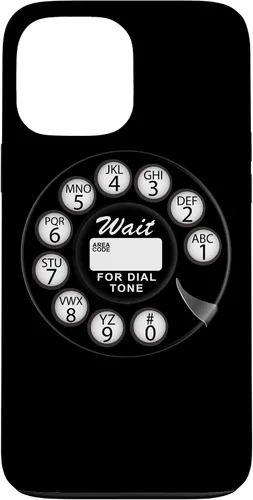 Vista 24 de Divertida caja del teléfono del dial rotatorio analógico retro retro negro lindo negro para el iPhone 17