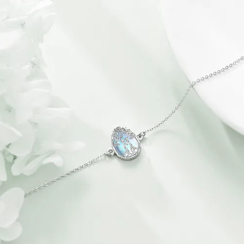 Vista 5 de YFN Pulsera de plata de ley con el árbol de la vida para hermana, regalo de cumpleaños para hermanas (pulsera de plata de hermana)