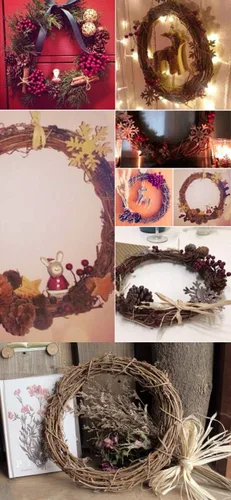 Vista 7 de Anillo de corona de vid natural, rollo de base de vides para manualidades, para verano, otoño, Navidad, guirnalda de puerta, decoración del hogar