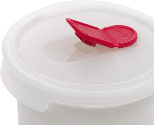 Vista 3 de GoodCook Taza de cerámica apta para microondas de 20 onzas con tapa ventilada, color blanco