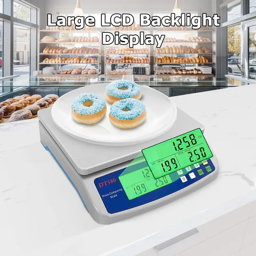 Vista 4 de Báscula comercial de alimentos de 66.1 lbs/66 libras, báscula digital grande de cocina para hornear, cocinar, pan, carne, peso, precio, báscula