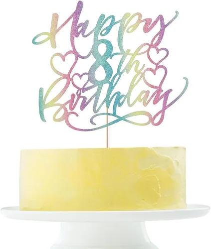 Vista 8 de Decoración de pastel de cumpleaños número 7 para niños y niñas, decoración de pastel de fiesta infantil