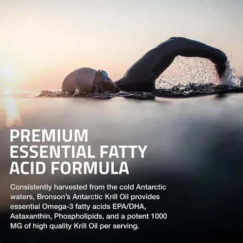 Vista 4 de Bronson Aceite de krill antártico 1000 mg con omega-3 EPA, DHA, astaxantina y fosfolípidos 60 cápsulas blandas Probado en metales pesados