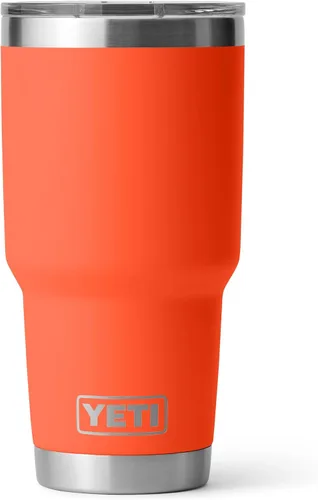 Vista 34 de YETI Rambler - Vaso de 30 oz, acero inoxidable, aislado al vacío con tapa MagSlider, color carmesí Amarillo