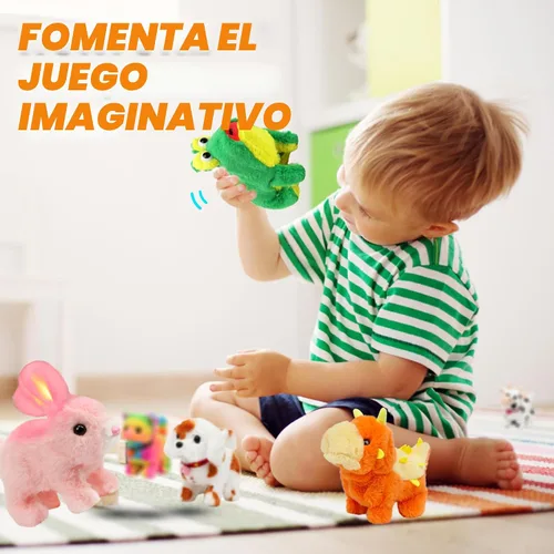 Vista 6 de Hopearl - Conejo saltarín con campana, interactivo, mascota electrónica de peluche con sonidos y movimientos, orejas que se mueven y nariz que se