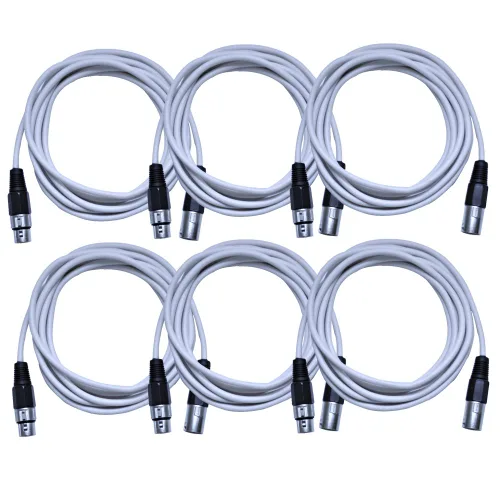 Vista 44 de SEISMIC AUDIO - SAXLX-2 - Paquete de 6 cables de conexión XLR macho a XLR hembra de 2 pies - Equilibrados - Cables de conexión de 2 pies