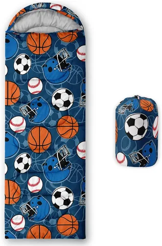 Vista 10 de BSNTHO Saco de dormir para camping, 3 estaciones, clima cálido y fresco, ligero, saco de dormir impermeable para adultos y niños, viajes y al aire