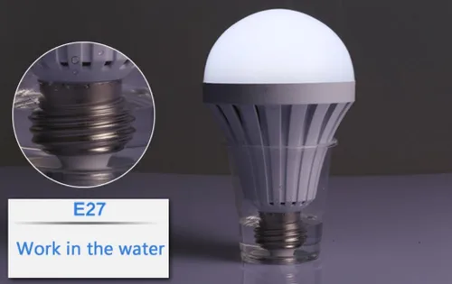 Vista 3 de Bombillas LED recargables de 9 W con batería de respaldo, bombilla de luz de emergencia, base E27/E26, brillo equivalente a 60 W, iluminación