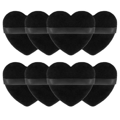 Vista 21 de 12 piezas de polvo en forma de corazón, soplo cosmético para cara, lavable, reutilizable, suave, esponja en polvo, esponja de maquillaje