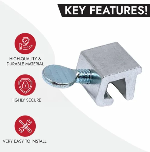 Vista 4 de NU-SET Cerradura Cerradura de ventana deslizante Cerradura de ventana con tornillo de pulgar para seguridad de ventanas Mejoras para el hogar