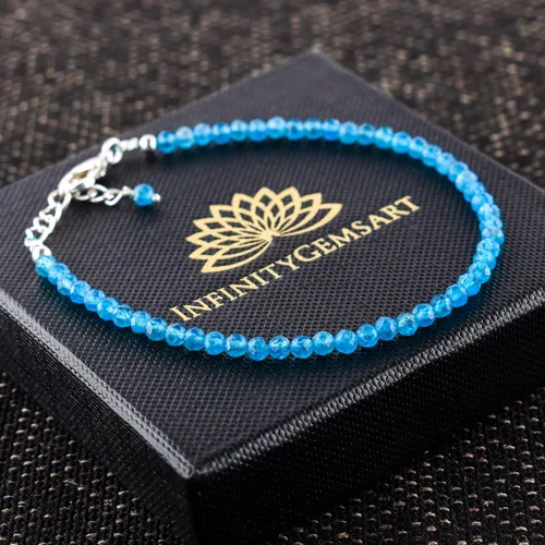 Vista 16 de Yanara Stone Bracelets For Women Beads Dainty Gemstones Jewelry for Women Birthstone, Chakra Energy Healing Crystals, Silver Plated Chain 8 inch