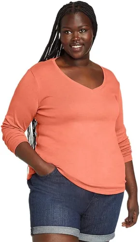 Vista 14 de Eddie Bauer Camiseta de manga larga con cuello en V para mujer Med Htr Gray
