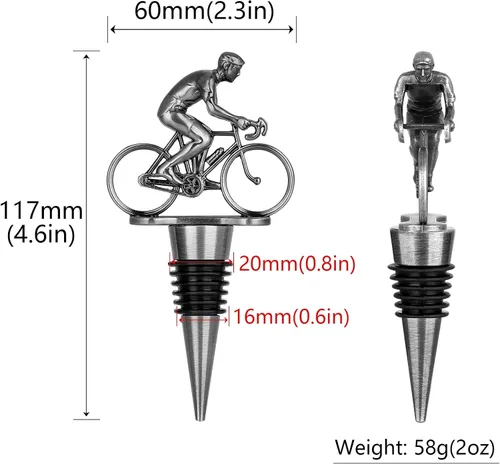 Vista 9 de LKKCHER Tapón de vino de ciclismo, regalos de vino para bicicleta, regalos del día del padre, regalos de Navidad, regalos de cumpleaños para hombres