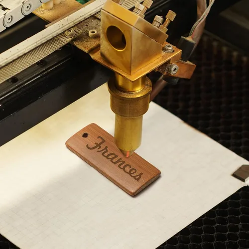 Vista 3 de ANCIRS 100 etiquetas rectangulares de madera para anillos de llavero