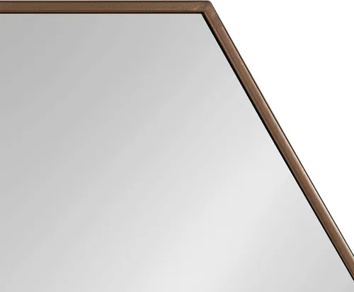 Vista 6 de Kate and Laurel McNeer - Espejo de pared moderno, 31 x 22, bronce, espejo hexagonal geométrico para pared
