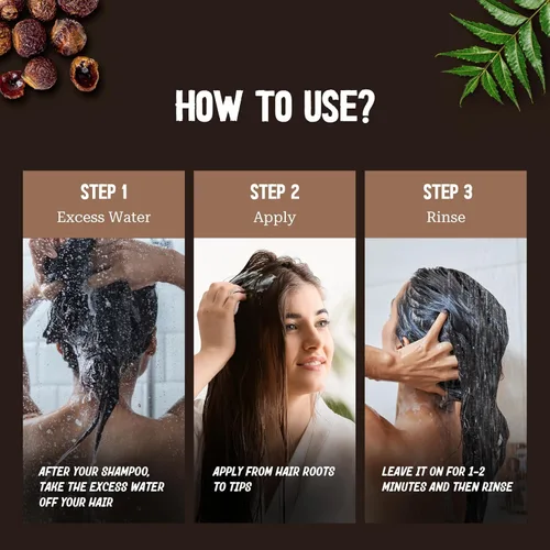 Vista 7 de Neem & Reetha Haircare Set - Champú y acondicionador hidratante, espesante, nutritivo, remedio herbario para cuero cabelludo seco y hebras, fórmula