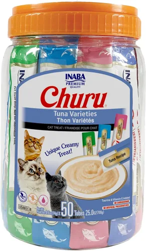 Vista 11 de INABA - Golosinas Churu para gatos, puré cremoso para gatos, sin cereales, que se puede lamer y exprimir / suplemento con vitamina E y taurina, 0.5