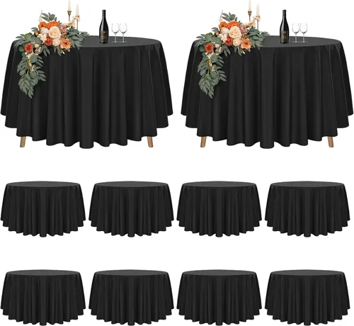 Vista 27 de Paquete de 12 manteles rectangulares beige para mesas de 6 pies de 60 x 102 pulgadas, manteles impermeables beige a granel para bodas, poliéster