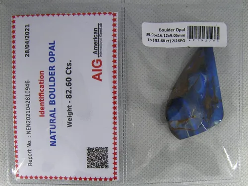 Vista 2 de 82.60 ct Corte Enorme Elegante (1.575 x 0.630 in) Sin calentarNo tratado Ópalo Boulder Australiano Piedra Preciosa Suelta Natural, Gema, Ópalo