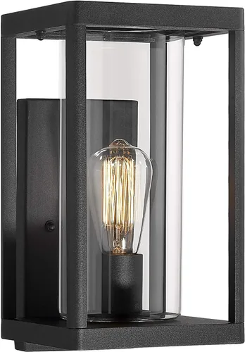 Vista 12 de Beionxii Luces de poste exterior, linterna de poste exterior grande moderna de 20 pulgadas con base de montaje en muelle, aluminio fundido negro
