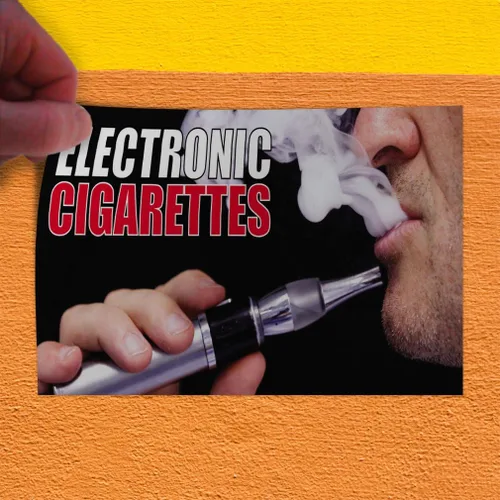 Vista 4 de Pegatina de vinilo para cigarrillos electrónicos para interiores, letreros para publicidad - 9.25inx24in
