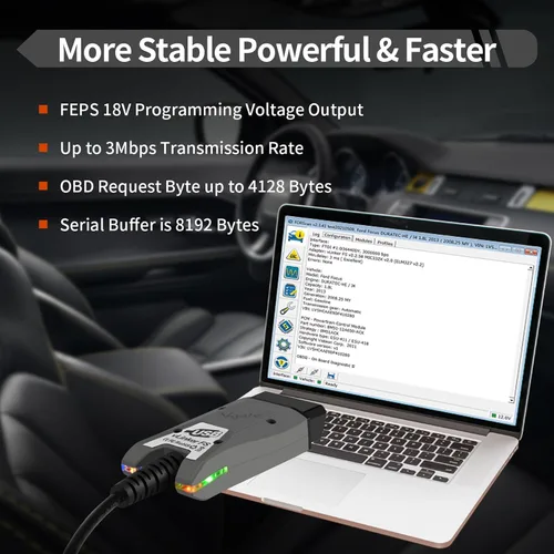 Vista 3 de VGATE vLinker FS USB FORScan OBD2 Adaptador para interruptor automático HS/MS-CAN, cable OBD2 USB FORScan adaptador lectores de código