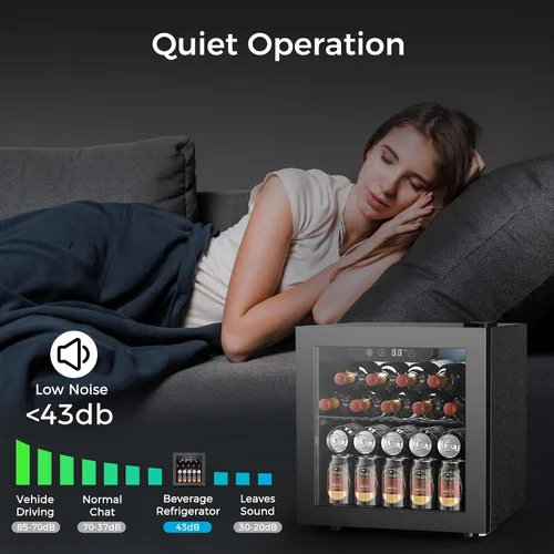 Vista 4 de Electactic Nevera de Vino Independiente de Encimera 12 Botellas, 50 Latas Bodega de Vino Enfriador de Bebidas para Refrescos, Cerveza Enlatada