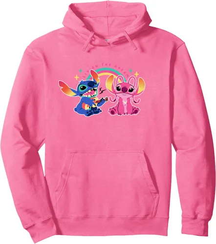 Vista 9 de Disney Sudadera con capucha Stitch and Angel Living the Dream, Negro, S