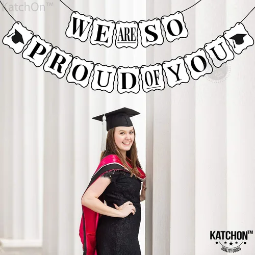 Vista 7 de KatchOn, Cartel con texto en inglés «We are So Proud of You» – Grande, 14 pies, No DIY Cartel de graduación para decoraciones de graduación