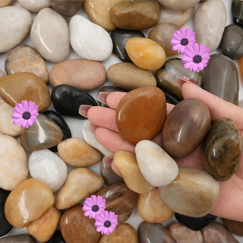Vista 9 de NUPICK Rocas de grava de 10 libras, guijarros pulidos de 0.5 a 0.7 pulgadas para plantas, pecera, jarrón transparente y más, piedras negras