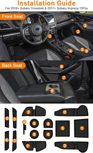 Vista 7 de Inserto de portavasos para Subaru Crosstrek 2023 2022 2021 2020 2019 2018 y para Subaru Impreza 2017-2023 Alfombrilla de consola central