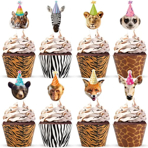 Vista 16 de 48 paquetes de toppers y envolturas de cupcakes de coche de carreras, decoración de pastel de fiesta de carreras con temática de carreras y cuadros