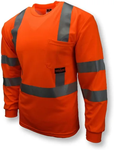Vista 2 de Radians ST21-3PGS-M Clase 3 Max-Dri Camiseta de seguridad de manga larga con malla transpirable, color verde, talla mediana