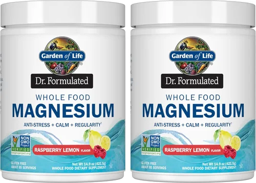 Vista 9 de Garden of Life Dr. Formulated, Magnesio de alimentos integrales, limón frambuesa, 14.9 oz (421.5 g)