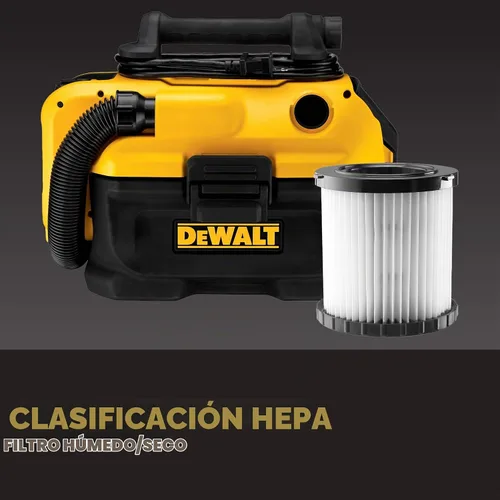 Vista 5 de DeWalt DCV581H Aspiradora para agua y polvo con cable o inalámbrica con batería de 18/20 voltios MAX