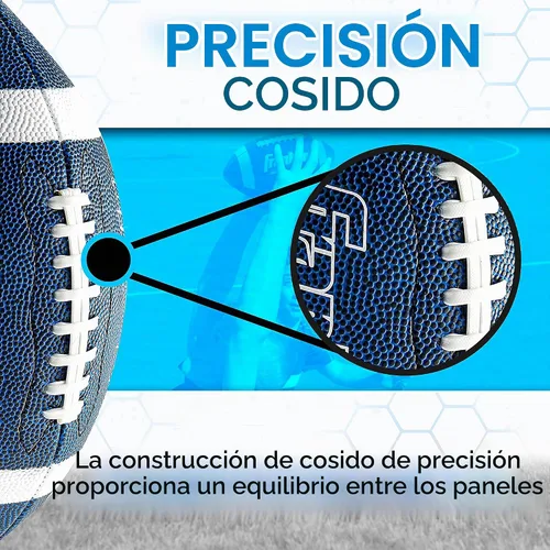 Vista 5 de Franklin Sports Adult 1000 Junior Youth Football Azul/Blanco