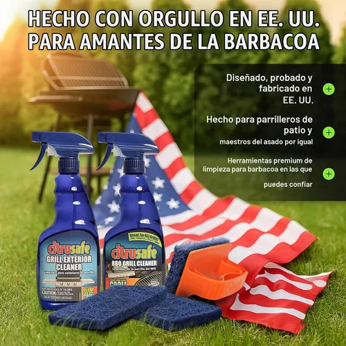 Vista 2 de Desengrasante y limpiador en aerosol para parrillas, basado en cítricos, no tóxico, de 23 onzas, 16 onzas, Kit