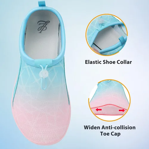 Vista 7 de LeIsfIt Zapatos de agua para hombre y mujer, calcetines acuáticos de secado rápido, sin cordones, para natación, playa, surf, piscina, río, yoga