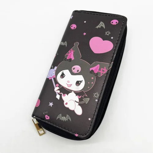Vista 5 de Cartera de cuero con dibujos animados, regalos para mujeres y niñas, Ku-Pinkheart
