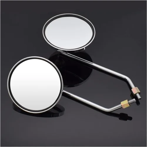 Vista 7 de Espejos laterales retrovisor de motocicleta de 0.315 in y 0.394 in, espejo lateral redondo plateado para Yamaha MT03 MT25 YBR 125 YZF R15 XT660 TMAX