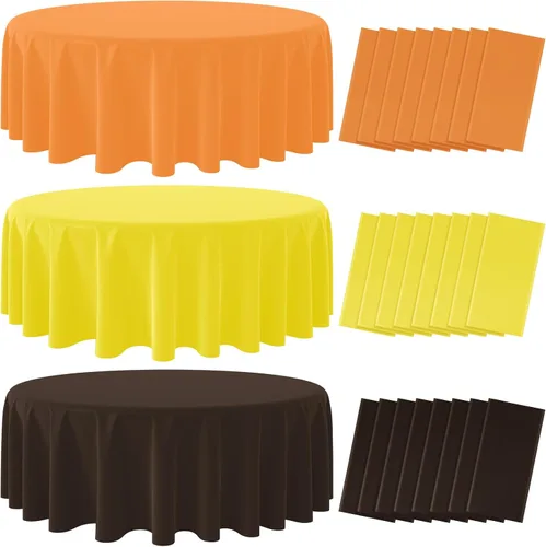 Vista 12 de 12 manteles de plástico de otoño, mantel de 54 x 108 pulgadas, color Café Naranja Amarillo (rectángulo)