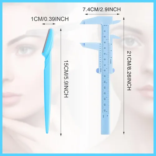 Vista 4 de Weewooday 6 Piezas Reglas de Cejas para Tatuaje Regla de Posicionamiento de 3 Puntos Mini Calibrador Calibradores Vernier de Doble Escala Calibrador