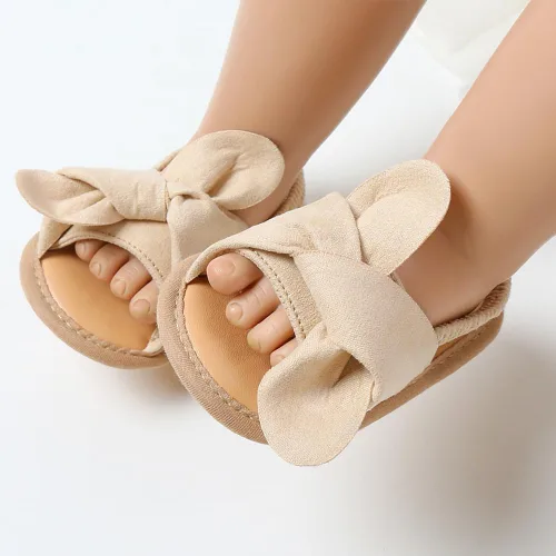 Vista 2 de COSANKIM Sandalias de verano para bebés y niñas con suela suave de flores, zapatos de vestir para cuna, recién nacidos, para recién nacidos