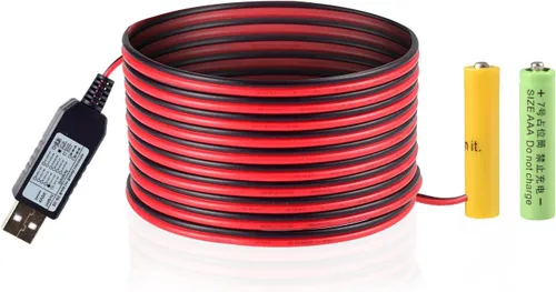 Vista 7 de Kit de reemplazo de eliminador de batería USB AA de 5 V a 1.5 V, 1 cable de conexión AA de 78 pulgadas (1AA-1.5V)