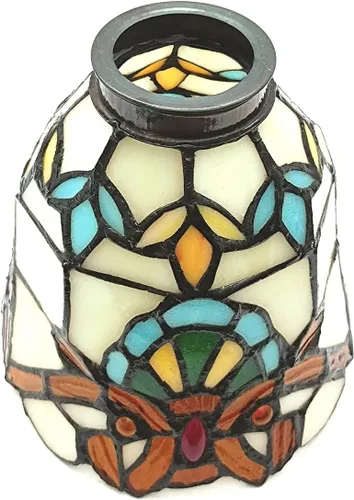Vista 5 de Pantalla de lámpara estilo Tiffany solamente, lámpara de araña y pantalla de repuesto para lámpara de pared, NAD06001, estilo barroco, chimenea