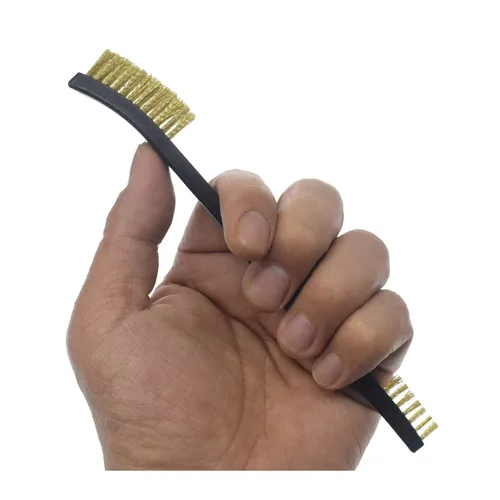 Vista 4 de Paquete de 10 cepillos de limpieza multiusos de doble punta para pistolas de 7 pulgadas, cepillos de cerdas de nailon de acero y latón (5 tipos)