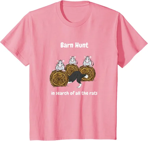 Vista 38 de Funny Barn Hunt - En busca de las ratas con Border Collie Camiseta, Negro