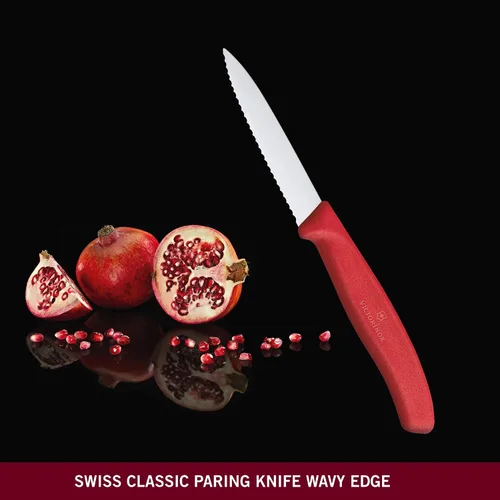 Vista 5 de Victorinox VIC-6.7631 Swiss Classic Paring 3¼"" Hoja de punta de lanza dentada 5/8" de ancho en el mango Rojo", multicolor, m
