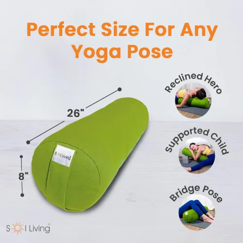 Vista 112 de Sol Living Almohada de yoga rectangular para meditación, accesorios de meditación de algodón, almohada de meditación restaurativa de yoga, almohada
