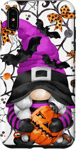 Vista 11 de iPhone 16 Lindo gnomo de Halloween para mujeres y bruja púrpura Witchy Boo Case